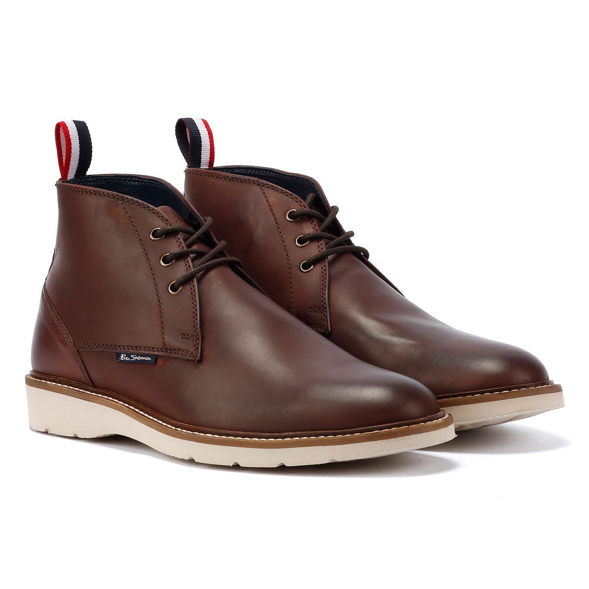 Ben Sherman Hampton Botas Rojas De Cuero Para Hombre.