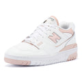 New Balance 550 Zapatillas De Cuero Blanco/Rosa Para Mujer