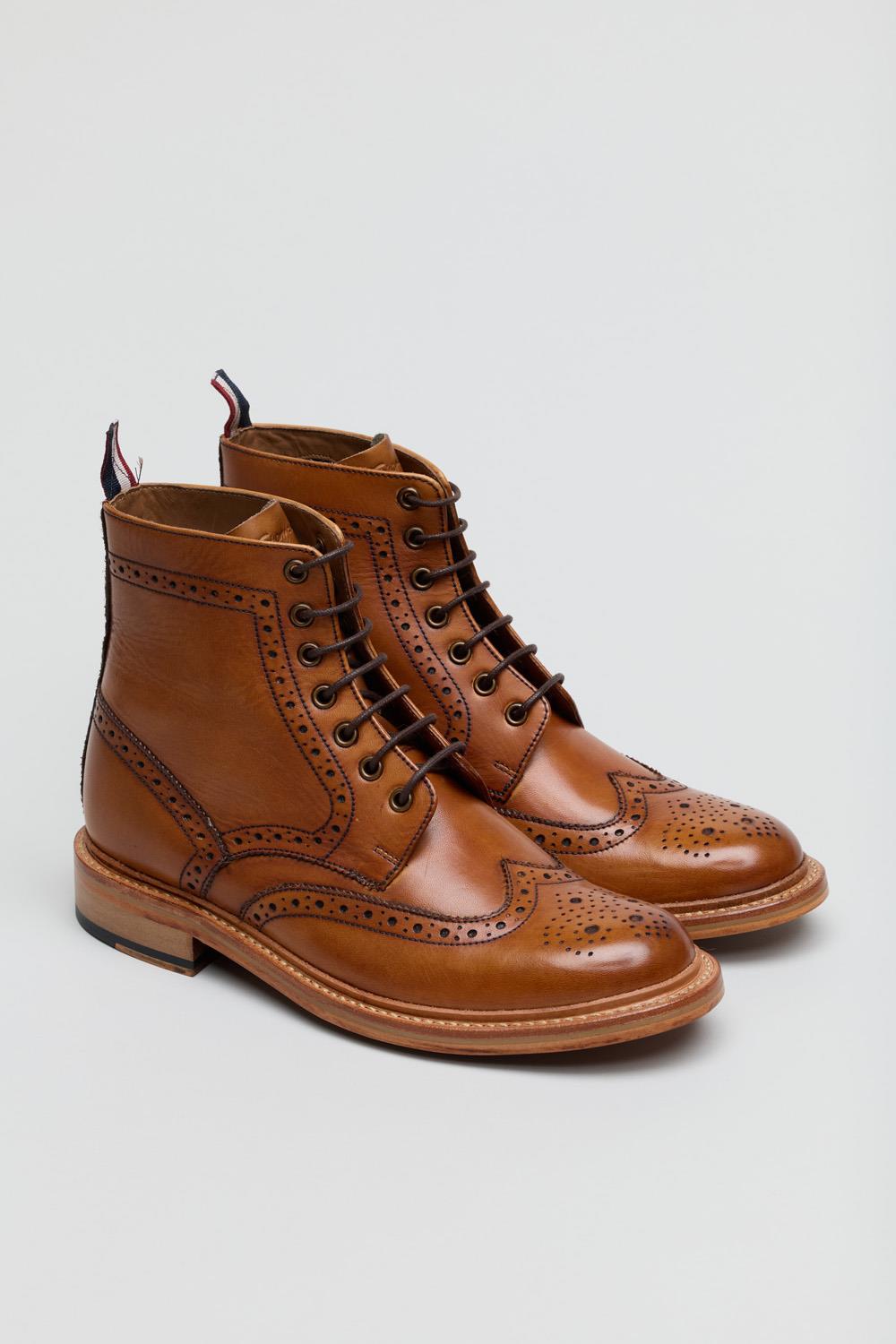 Ben Sherman Arthur Botas De Cuero Marrón Para Hombre