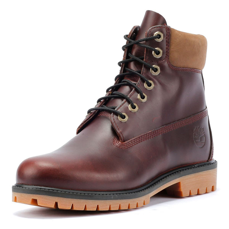 Timberland Heritage 6 Inch Waterproof Botas Rojas De Cuero Para Hombre.