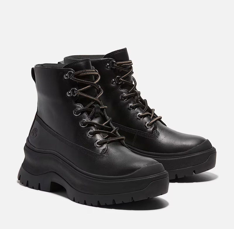 Timberland Roxie Lane Mid Lace Botas Negras De Cuero Para Mujer.