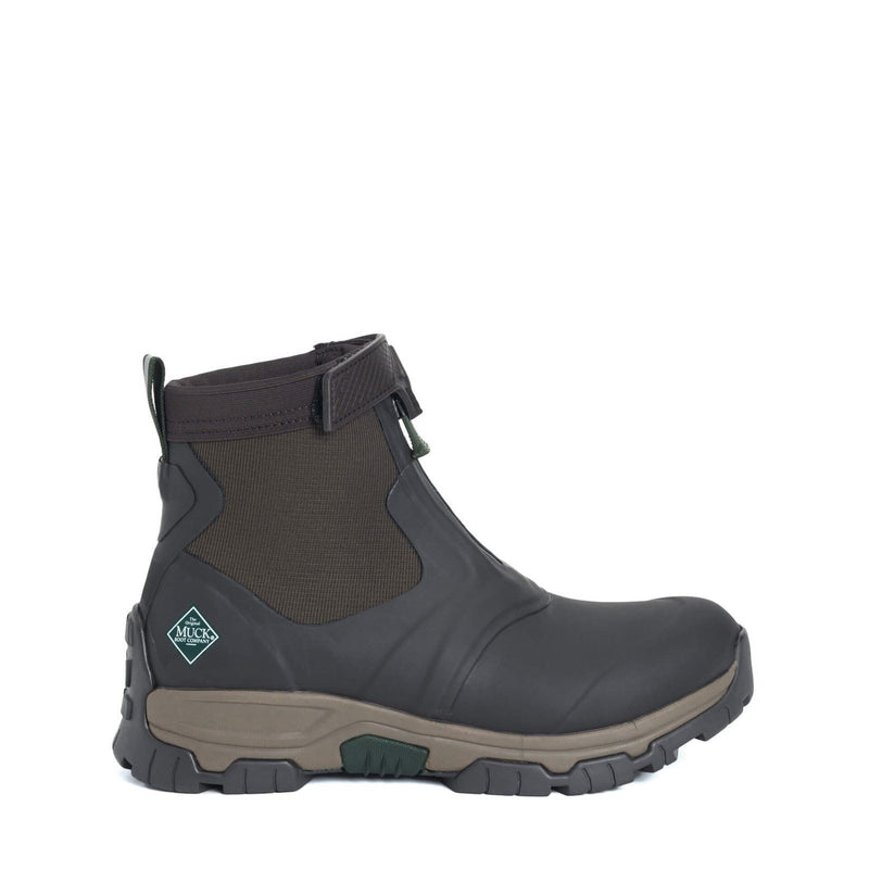 Muck Boots Apex Mid Zip Botas De Agua Marrón Oscuro De Goma.