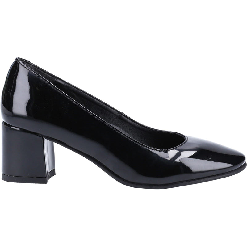 Hush Puppies Anna Tacones Negros De Cuero Para Mujeres