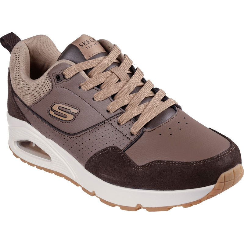 Skechers Uno Retro One Zapatillas De Cuero Marrón Para Hombre