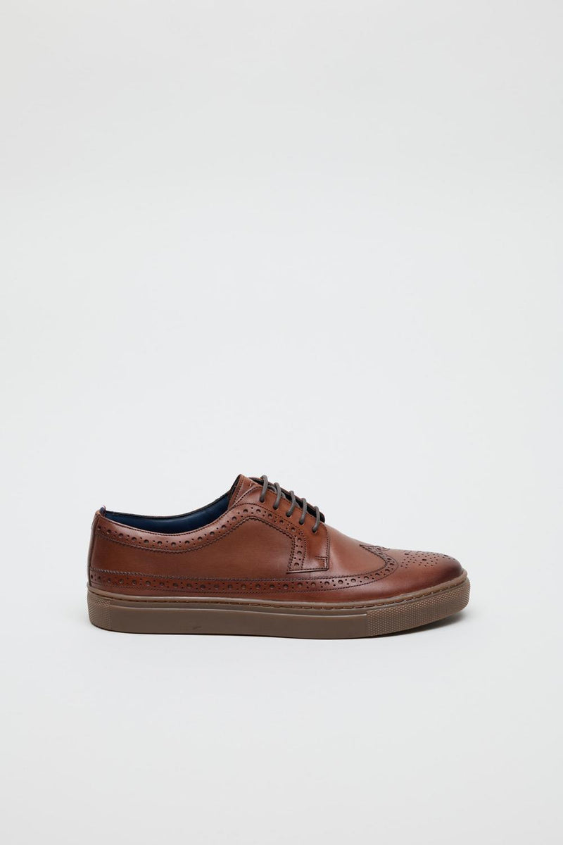 Ben Sherman Preston Zapatos De Cuero Marrones Con Cordones Para Hombre.