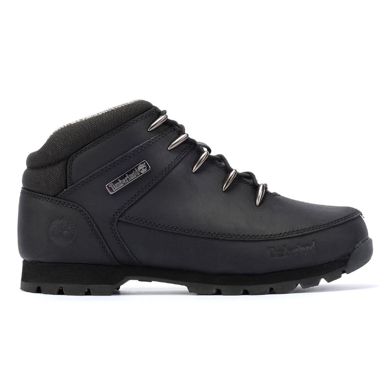 Timberland Euro Sprint Mid Lace Premium Botas Negras De Cuero Para Hombre.