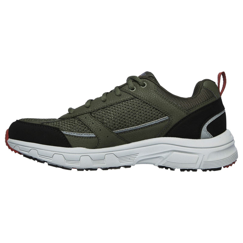 Skechers Oak Canyon Verketta Zapatillas De Cuero Para Hombre En Color Oliva/Negro