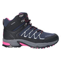 Cotswold Abbeydale Mid Botas De Senderismo De Mujer En Goma En Azul Marino/Negro/Fucsia