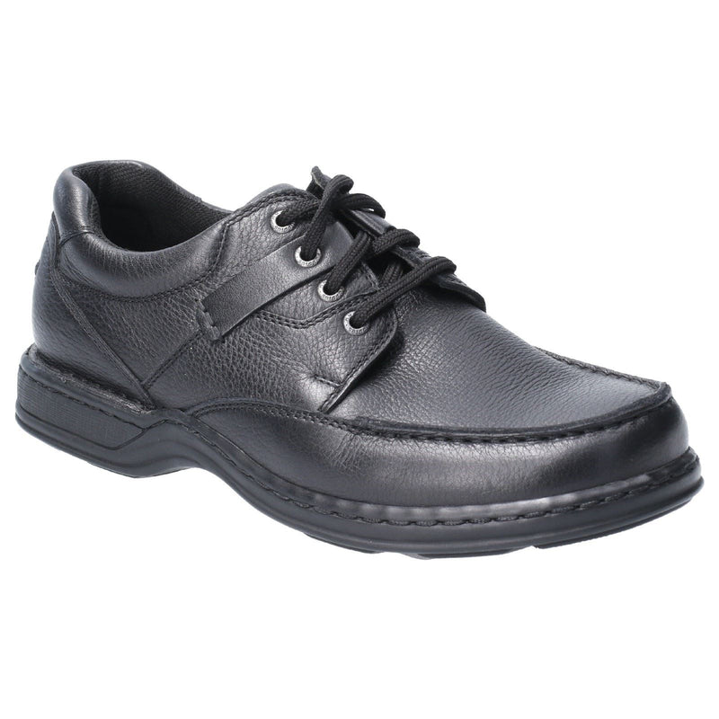 Hush Puppies Randall II Zapatos De Hombre Negros De Cuero Con Cordones.