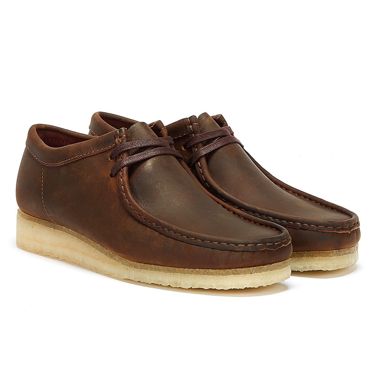 Clarks Zapatos De Cordones Marrones Para Hombre Wallabee Beeswax