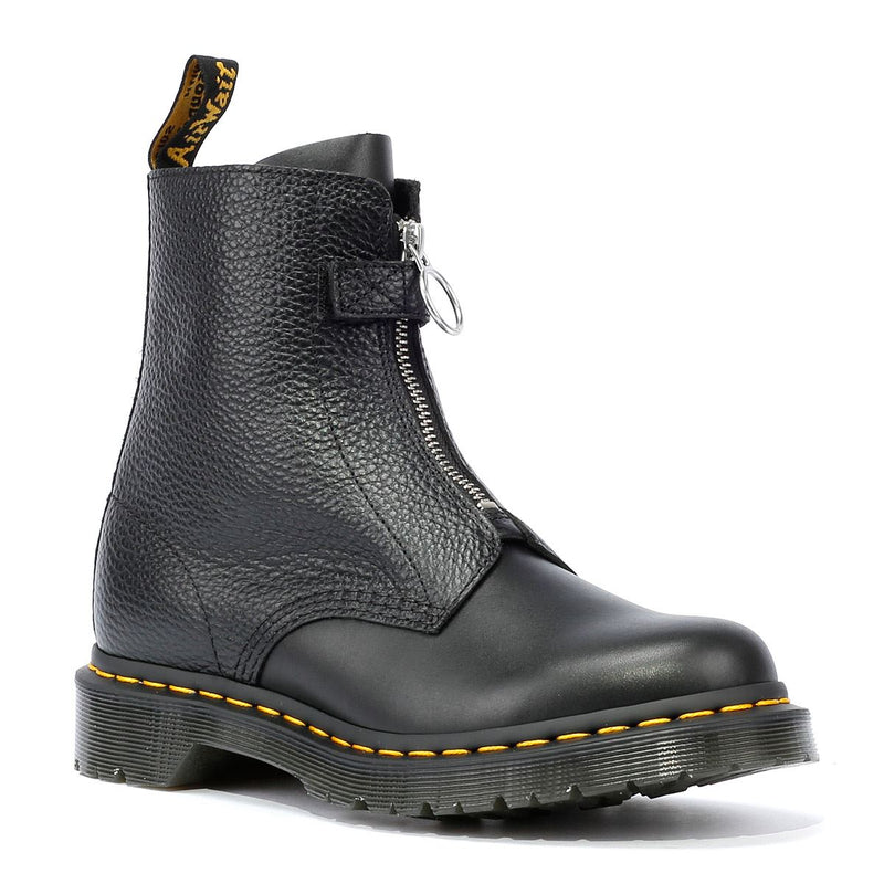 Dr. Martens 1460 Pascal Front Zip Botas Negras De Cuero Para Mujer