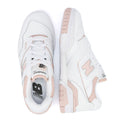 New Balance 550 Zapatillas De Cuero Blanco/Rosa Para Mujer