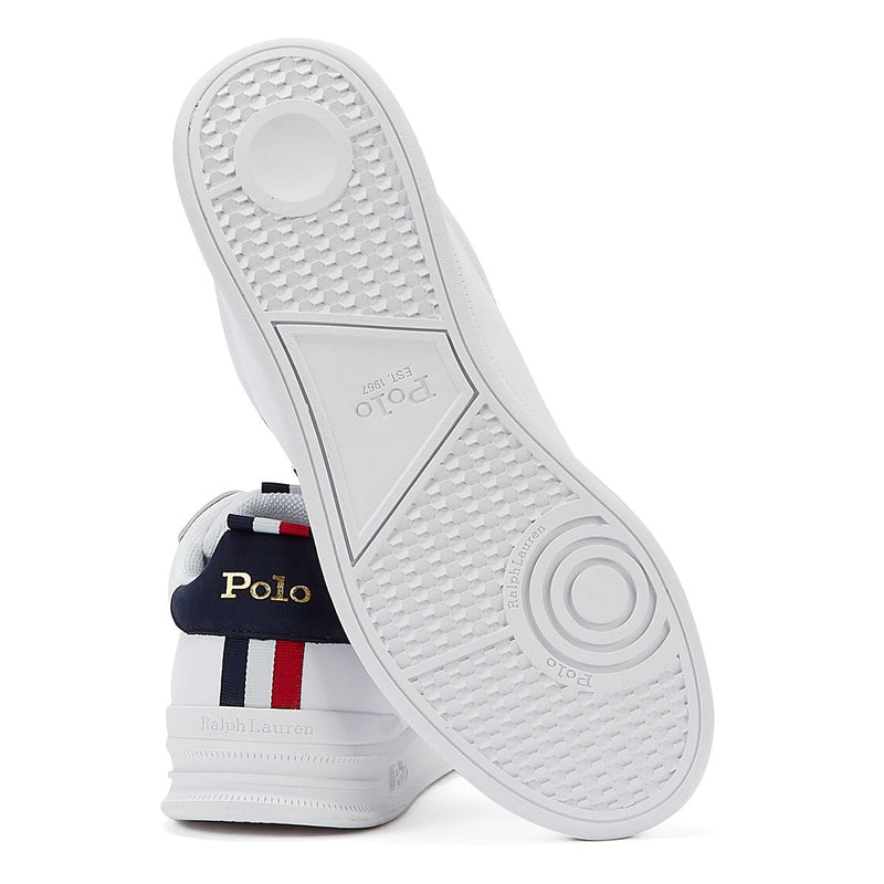 Ralph Lauren Zapatillas Bajas De Cuero Premium Blancas