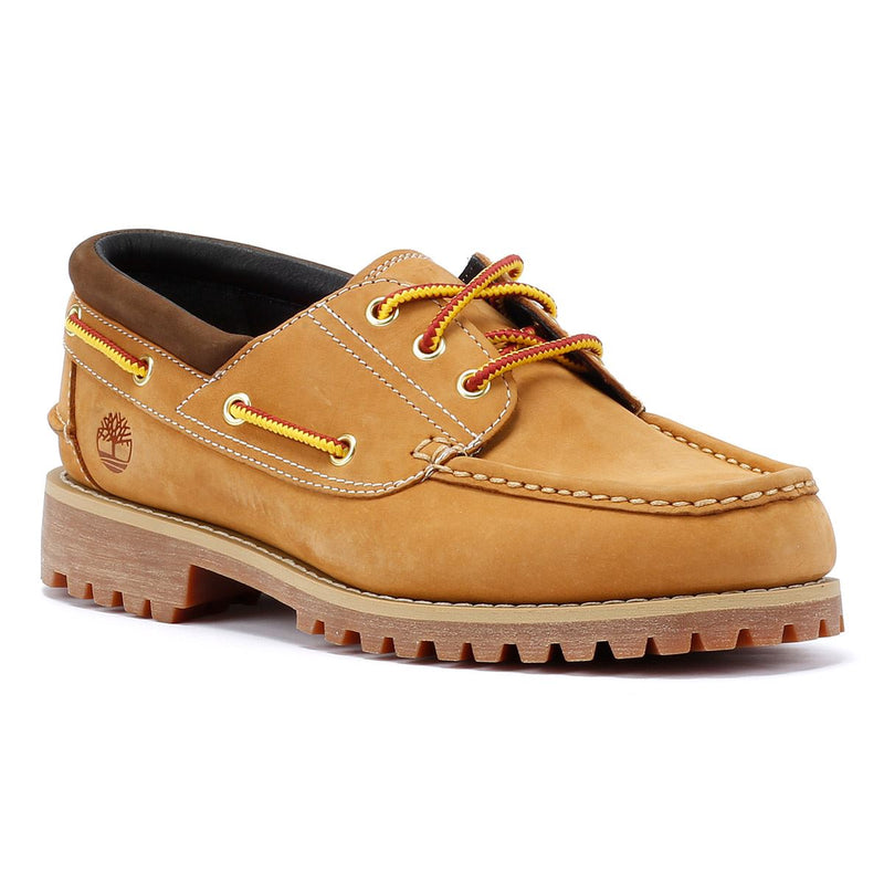 Timberland Authentic Zapatos De Cuero Marrones Con Cordones Para Hombre.