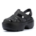 Crocs Stomp Fisherman Sandalias Negras De Mujer