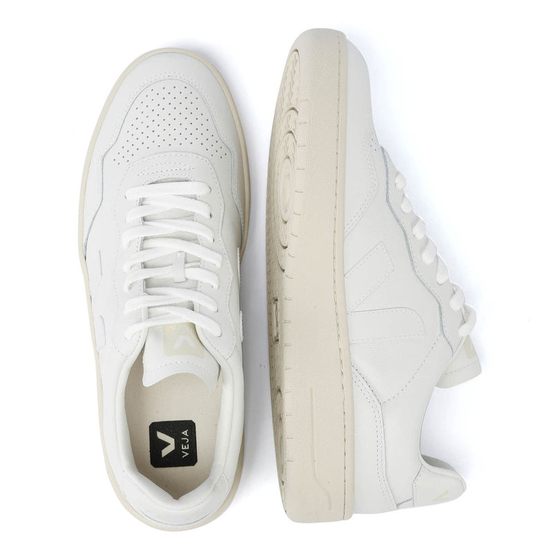 Veja V-90 Zapatillas Extra Blancas De Cuero Para Hombres