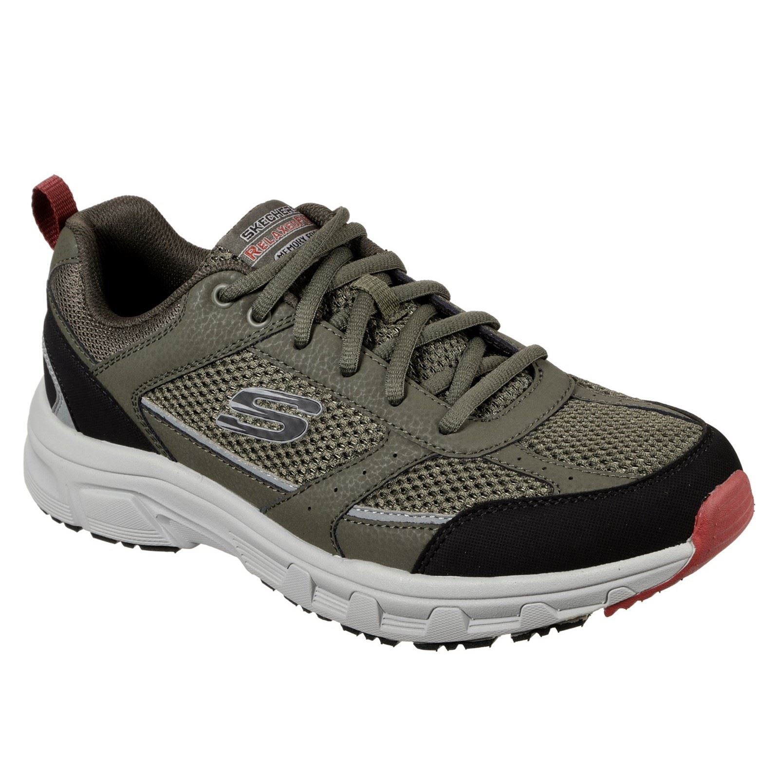 Skechers Oak Canyon Verketta Zapatillas De Cuero Para Hombre En Color Oliva/Negro