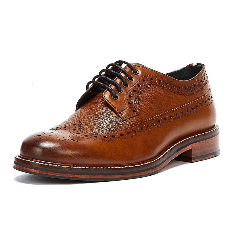 Ben Sherman Archie Brogue Zapatos De Cuero Marrones Con Cordones Para Hombre.