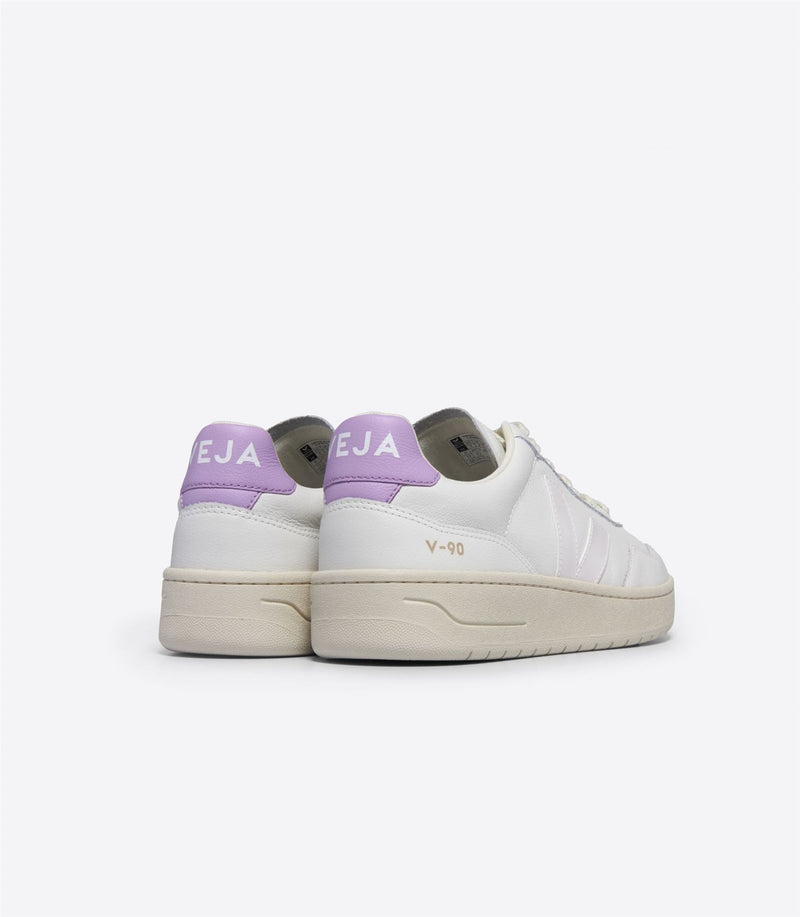 Veja V-90 Zapatillas De Deporte Blancas De Cuero Para Mujer