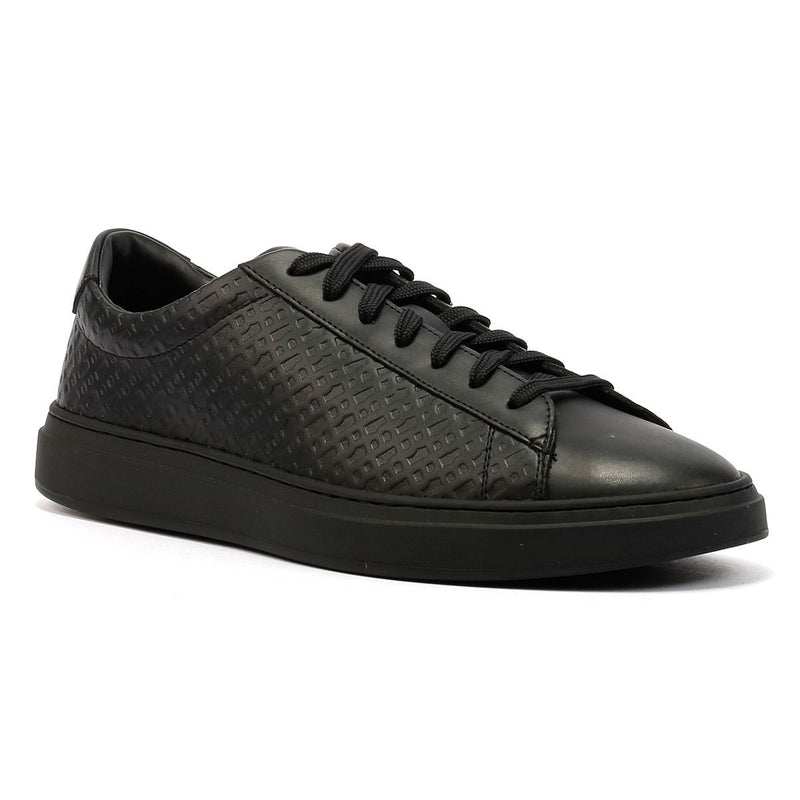 Boss Kieran Tennis Zapatillas De Piel Para Hombre En Negro.