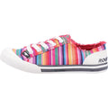 Rocket Dog Jazzin Eden Stripe Zapatillas De Mujer De Algodón Rojas Multi