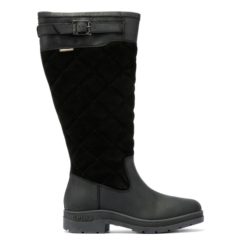 Barbour Oak Tall Botas De Mujer De Ante Negras.