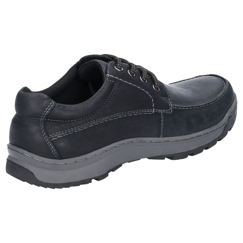 Hush Puppies Tucker Zapatos De Hombre Negros De Cuero Con Cordones.