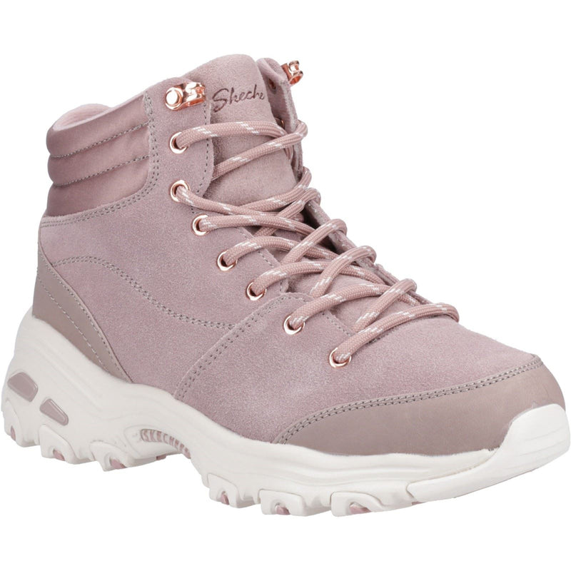 Skechers D'Lites Botas De Cuero Rosado Claro Para Mujer