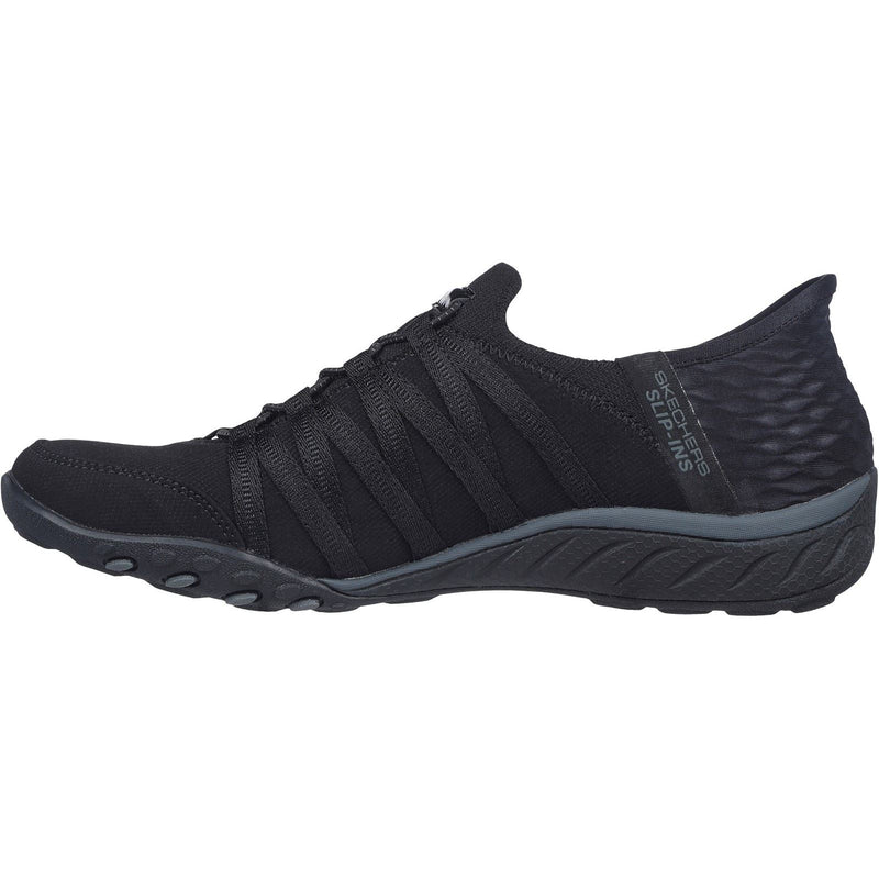 Skechers Breathe-Easy Roll-With-Me Zapatillas De Mujer Negras De Malla De Punto