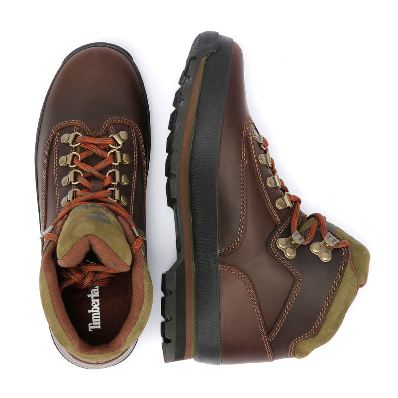 Timberland Euro Hiker Mid Lace Botas De Cuero Marrón Para Hombre