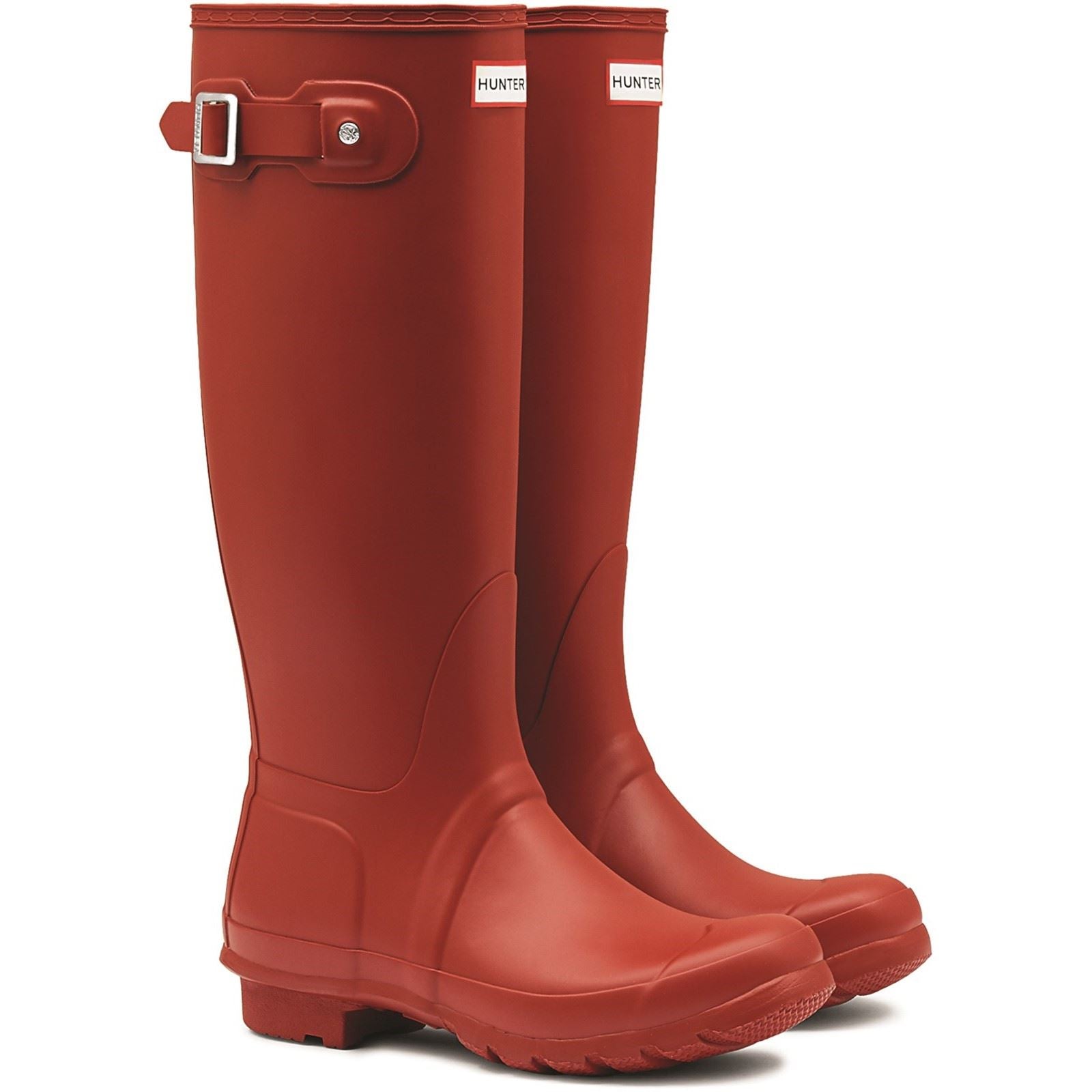 Hunter Original Tall Botas De Agua Rojas Militares De Mujer De Caucho.