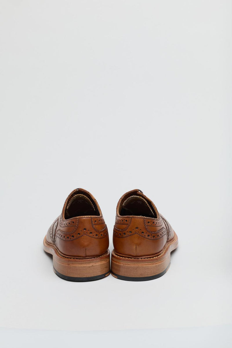 Ben Sherman Sugarman Brogue Zapatos De Cuero Marrones Con Cordones Para Hombre.