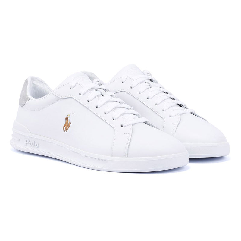 Ralph Lauren Heritage Court II Zapatillas Blancas De Cuero Para Hombre