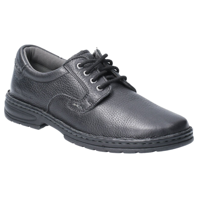 Hush Puppies Outlaw II Zapatos De Hombre Negros De Cuero Con Cordones.