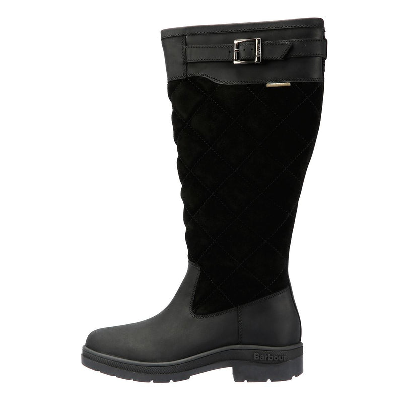 Barbour Oak Tall Botas De Mujer De Ante Negras.