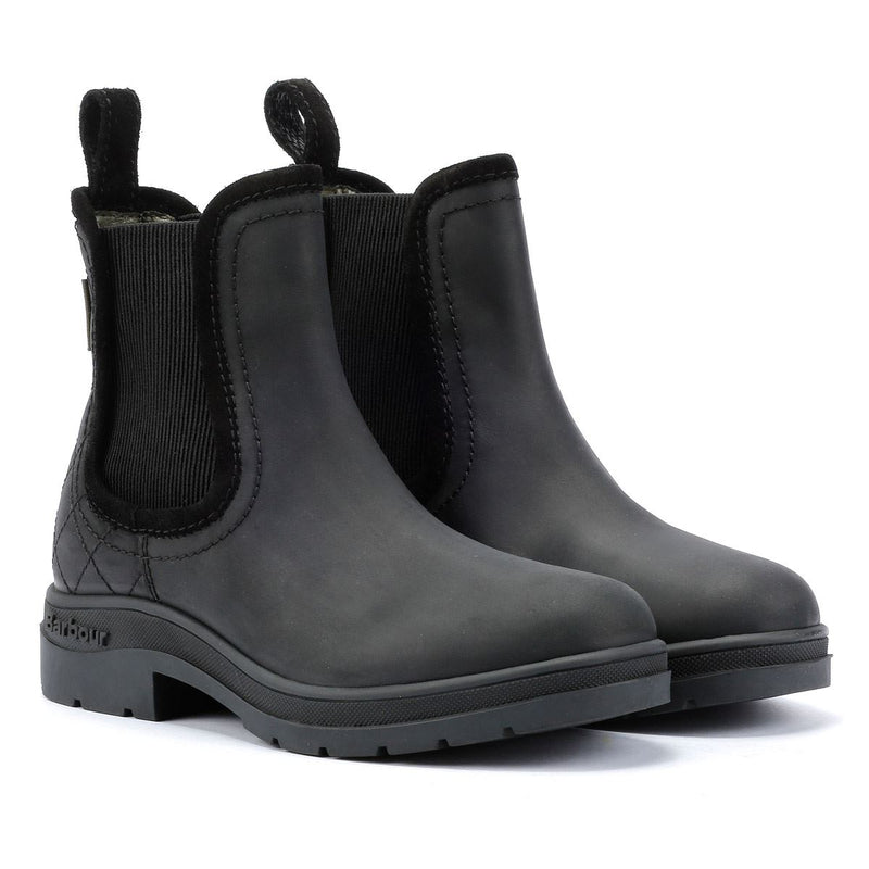 Barbour Birch Botas Negras De Cuero Para Mujer