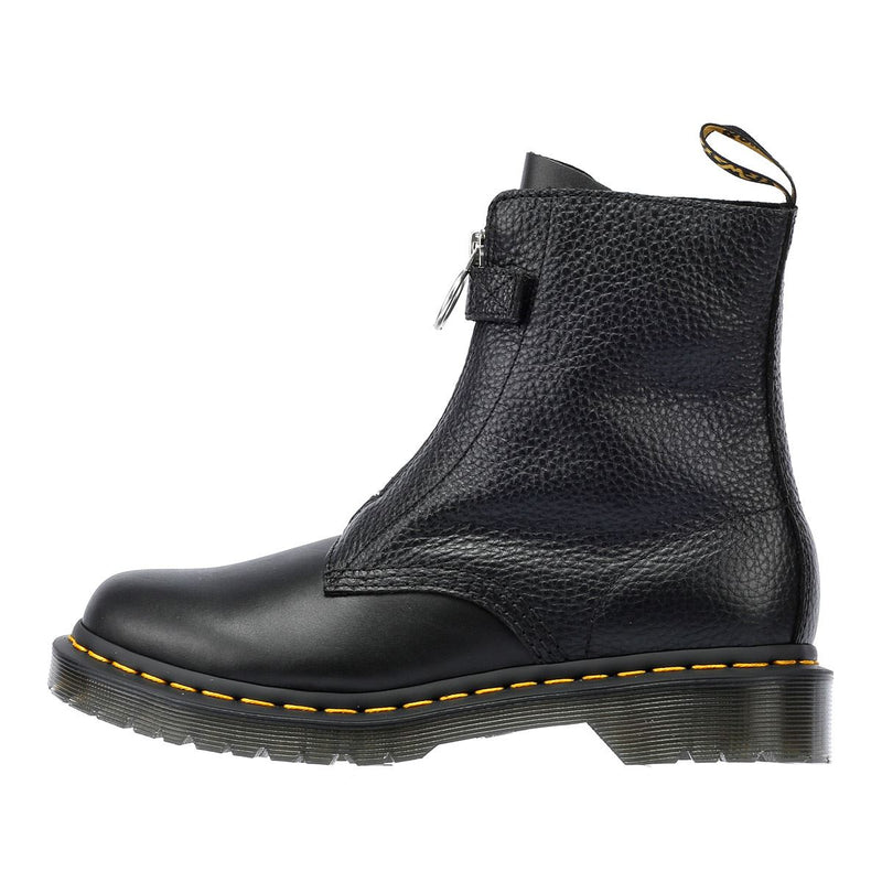 Dr. Martens 1460 Pascal Front Zip Botas Negras De Cuero Para Mujer