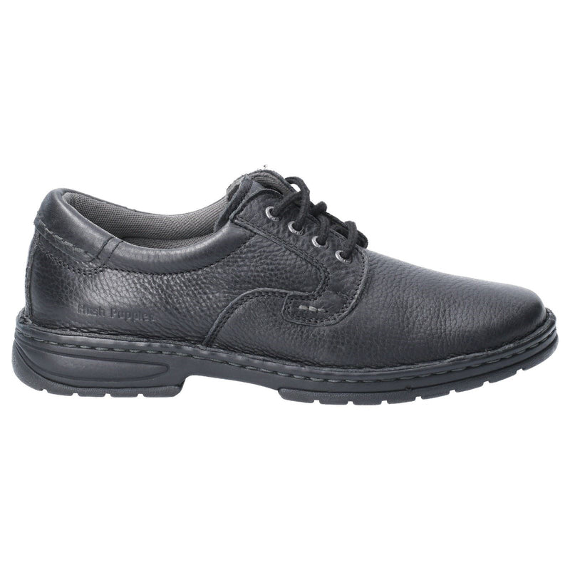 Hush Puppies Outlaw II Zapatos De Hombre Negros De Cuero Con Cordones.