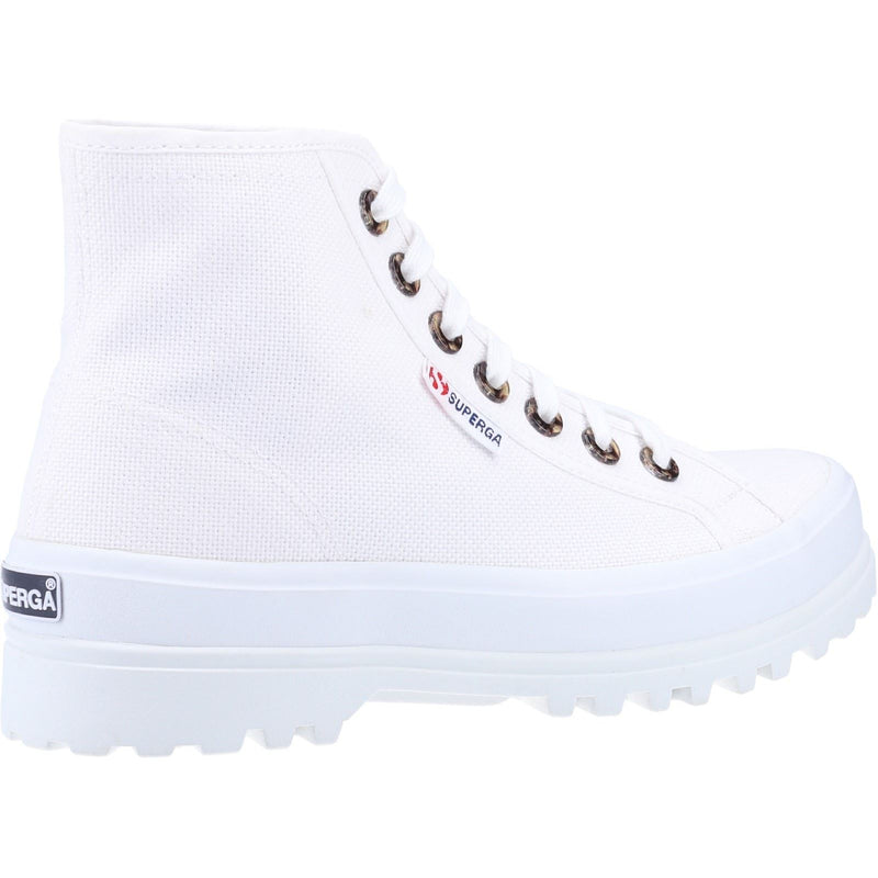 Superga 2341 Alpina Resin Eyelets Botas Blancas De Mujer 100% Algodón