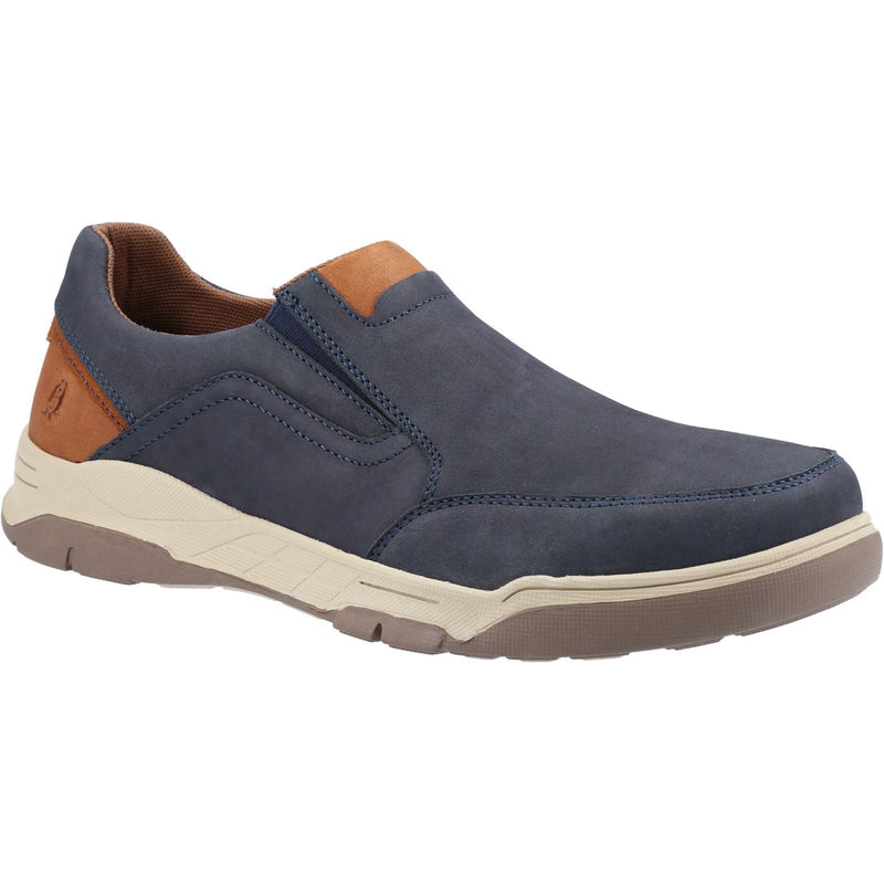 Hush Puppies Fletcher Mocasines De Piel Para Hombre En Azul Marino/Beige