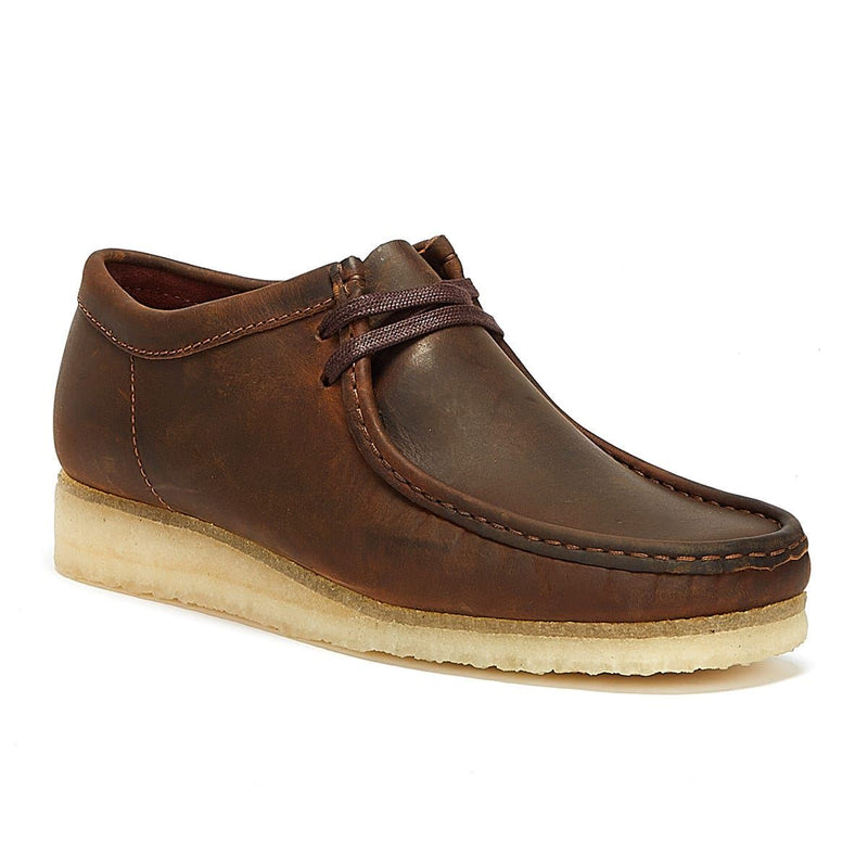 Clarks Zapatos De Cordones Marrones Para Hombre Wallabee Beeswax