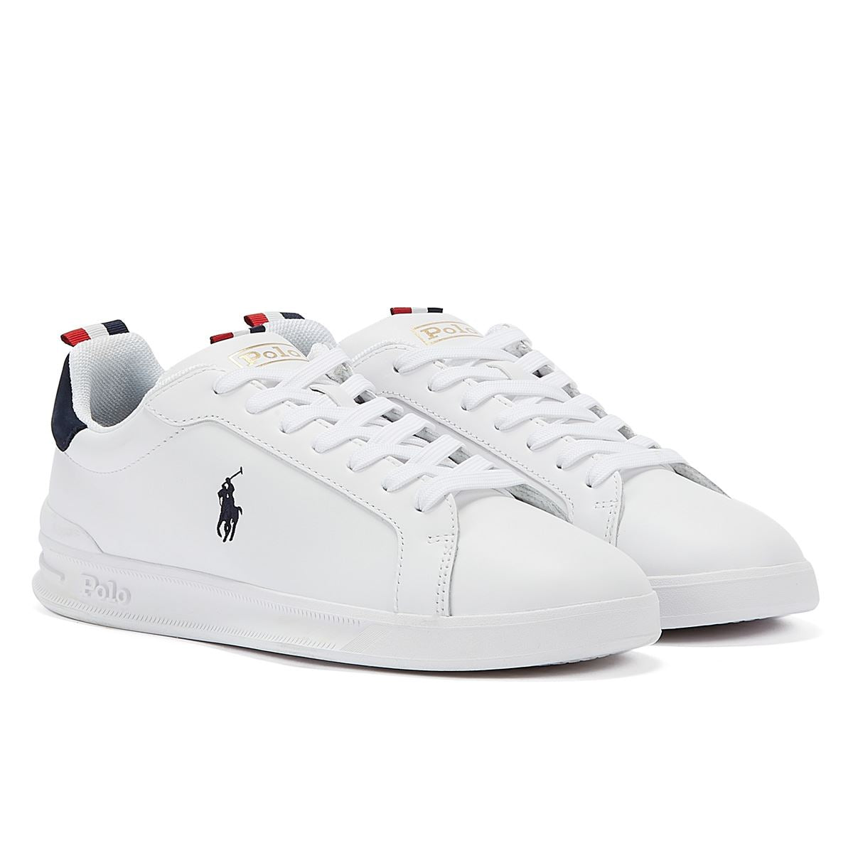 Ralph Lauren Zapatillas Bajas De Cuero Premium Blancas