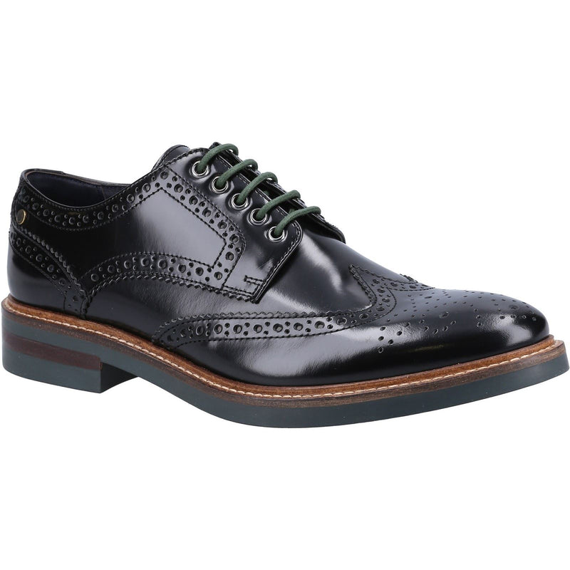 Base London Woburn Zapatos Negros Brogues De Cuero Para Hombre