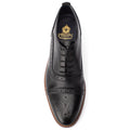 Base London Cast Waxy Zapatos Negros Brogues De Cuero Para Hombre