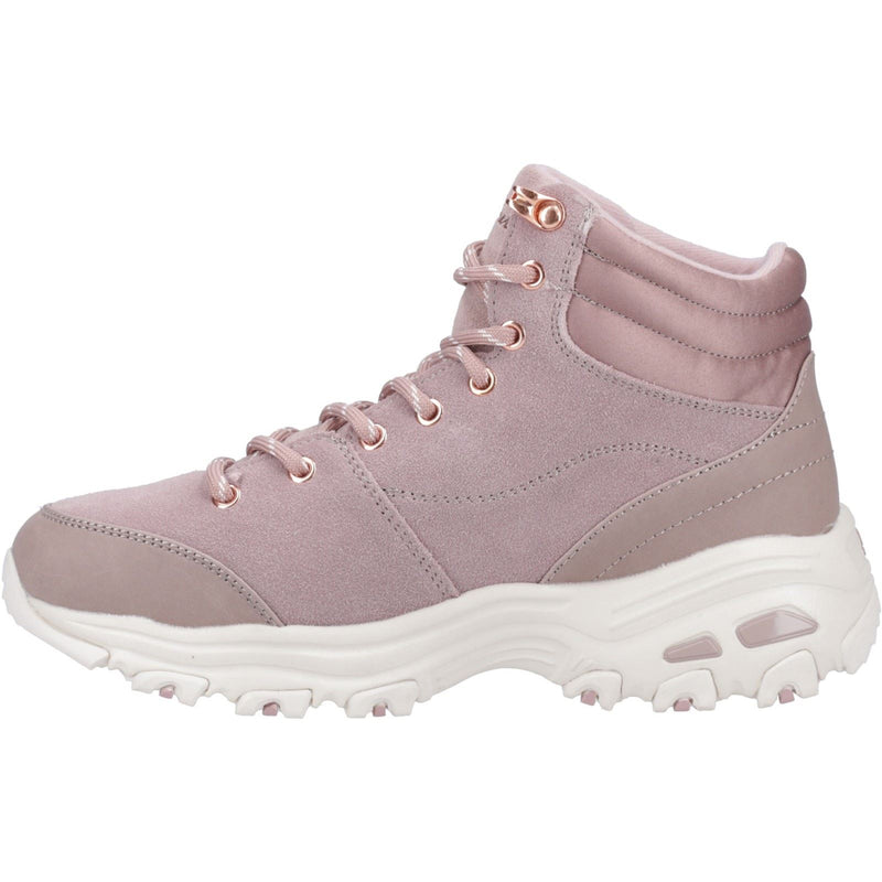 Skechers D'Lites Botas De Cuero Rosado Claro Para Mujer