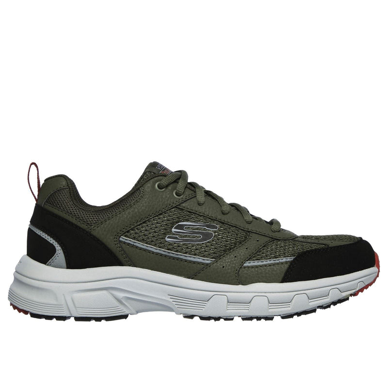 Skechers Oak Canyon Verketta Zapatillas De Cuero Para Hombre En Color Oliva/Negro