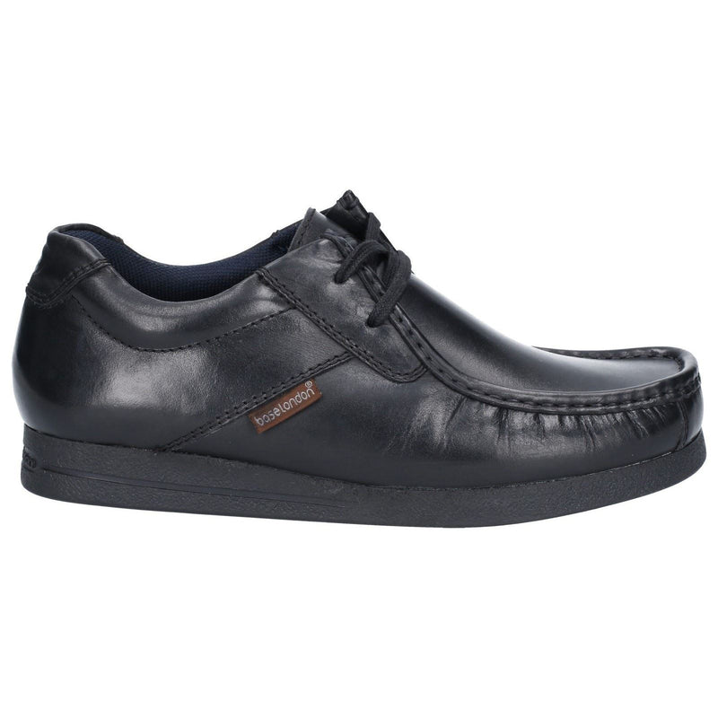 Base London Event Zapatos De Hombre Negros De Cuero Con Cordones.