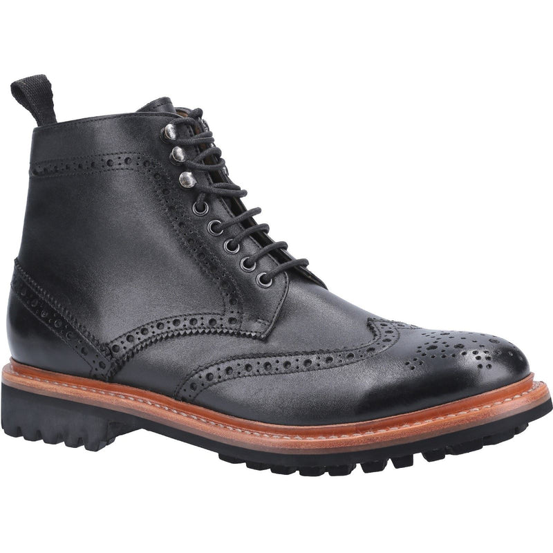 Cotswold Rissington Commando Botas Negras De Cuero Para Hombre.