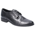 Hush Puppies Ollie Cap Toe Zapatos De Hombre Negros De Cuero Con Cordones.