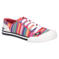 Rocket Dog Jazzin Eden Stripe Zapatillas De Mujer De Algodón Rojas Multi